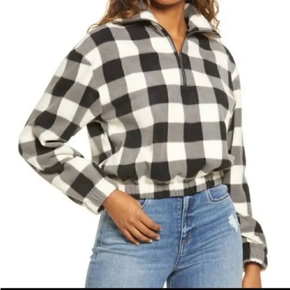 BP Buffalo Plaid Fleece Pullover XL